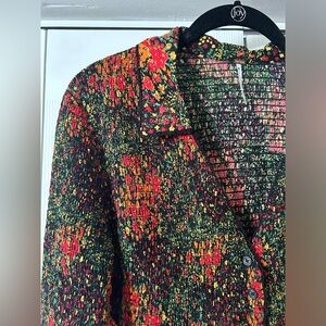 Free People Bell Sleeve Floral Blouse size Lg